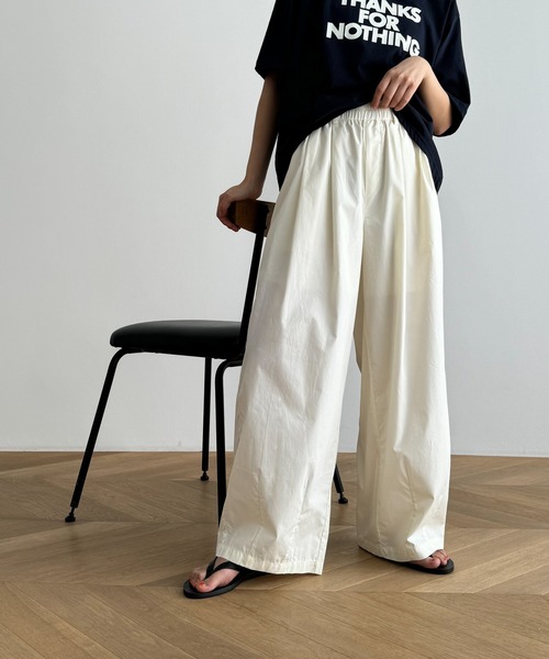 CANAL JEAN(キャナルジーン)の「El mar コットンギャザーワイドパンツ(その他パンツ・レディース・ブラック/ベージュ/カーキ・ONE SIZE)」の7枚目の写真