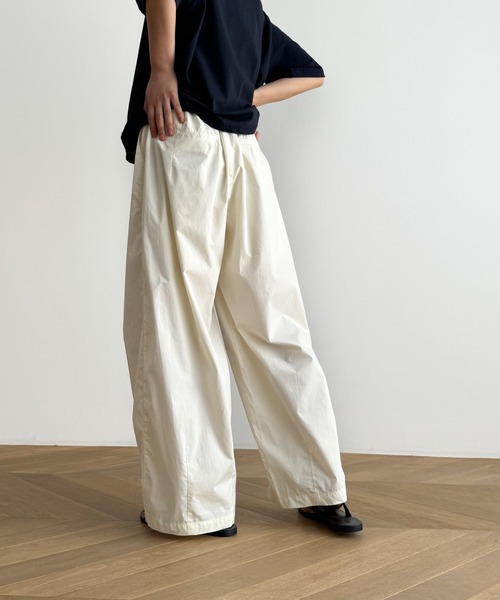 CANAL JEAN(キャナルジーン)の「El mar コットンギャザーワイドパンツ(その他パンツ・レディース・ブラック/ベージュ/カーキ・ONE SIZE)」の8枚目の写真