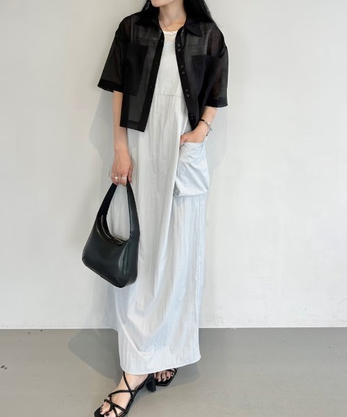 Formeque（フォルミーク）の「【Formeque】ナイロンキャミワンピース（ワンピース・レディース・ブラック/ライトグレー・FREE）」の18枚目の写真