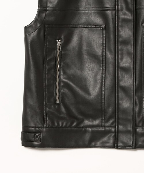 Ray BEAMS(レイビームス)の「フェイクレザー フライト ベスト(ベスト・レディース・ブラック・ONE SIZE)」の20枚目の写真