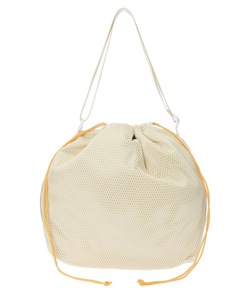 Green　Parks（グリーンパークス）の「・Cu-shut　メッシュドローストリングショルダー（ショルダーバッグ・レディース・アイボリー/ブラック/グレー・FREE）」の6枚目の写真