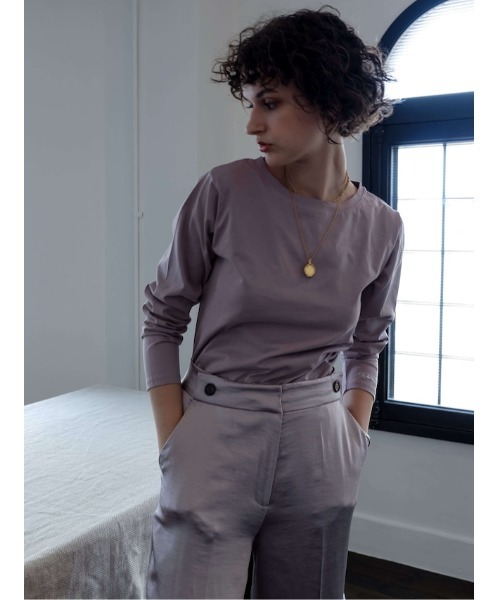 Katrin TOKYO(カトリーントーキョー)の「satin wide slacks(スラックス・レディース・アイボリー/オリーブ/ブルー系その他/ラベンダー・S/M/L/XS)」の8枚目の写真
