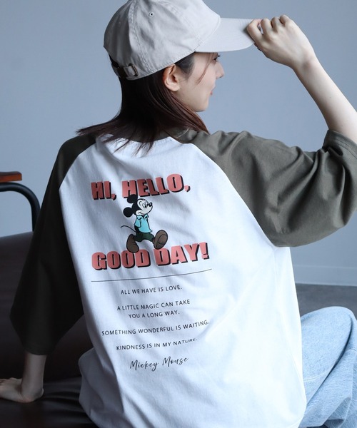 ディズニー ミッキーマウス 七分袖カットソー ビンテージ アメカジ