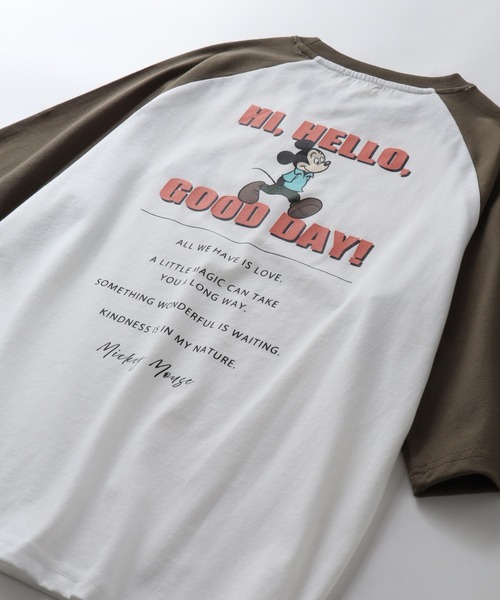 Disney（ディズニー）の「【Disney/ディズニー】ミッキーマウス アートワーク 七分袖 Tシャツ（Tシャツ/カットソー・レディース・杢グレー/ホワイト系2/ホワイト系1/ライトグレー・L/M）」の17枚目の写真