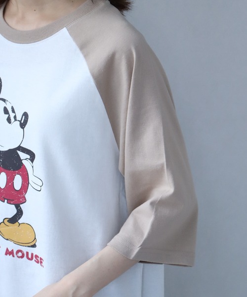 セール】【Disney/ディズニー】ミッキーマウス アートワーク 七分袖 T