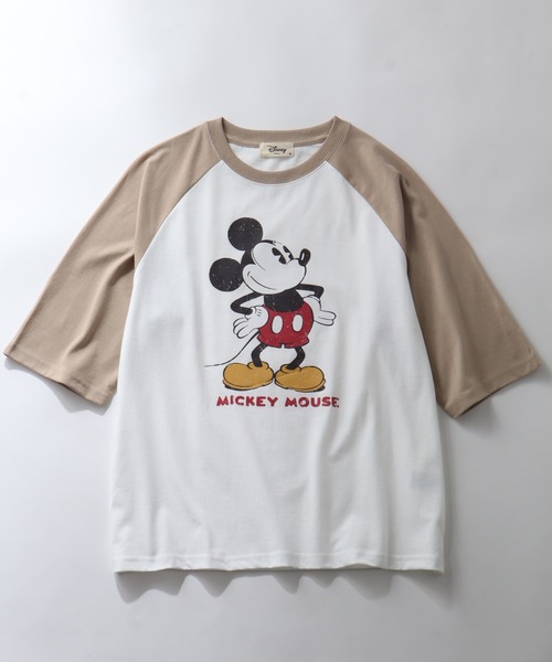 ディズニー ミッキーマウス 七分袖カットソー セール】【Disney/ディズニー】ミッキーマウス アートワーク 七