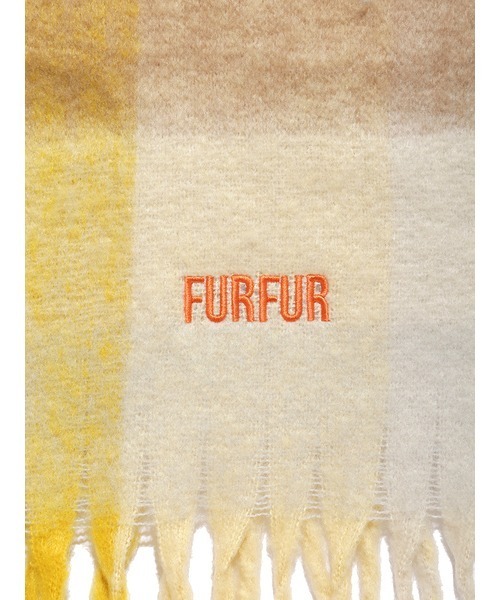 FURFUR（ファーファー）ロゴ刺繍ブロックチェックフリンジストール　オレンジ 楽天市場】【ｽﾌﾟﾘﾝｸﾞｾｰﾙ20%OFF】【即納】 ファーファー FURFUR 小物