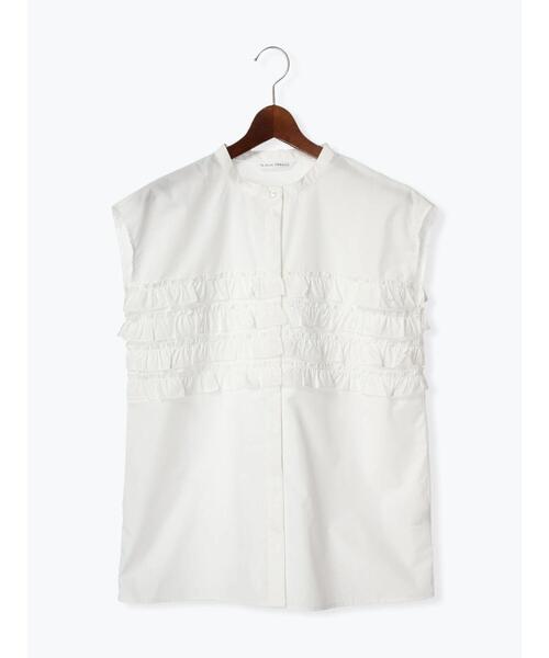 Te chichi TERRASSE（テチチテラス）の「バンドカラー胸フリルブラウス（シャツ/ブラウス・レディース・オフホワイト/ブラック/ネイビー・F）」の14枚目の写真