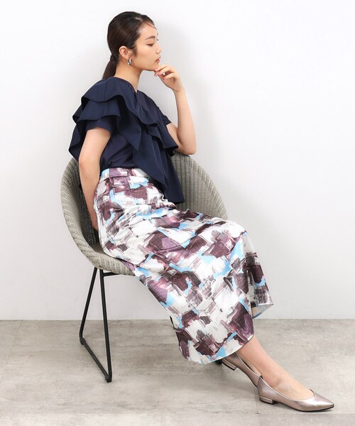 OPAQUE.CLIP（オペークドットクリップ）の「◆フリルドッキングカットソー【洗濯機洗い可】（Tシャツ/カットソー・レディース・ブラック/ネイビー/ホワイト・42/40/38）」の10枚目の写真