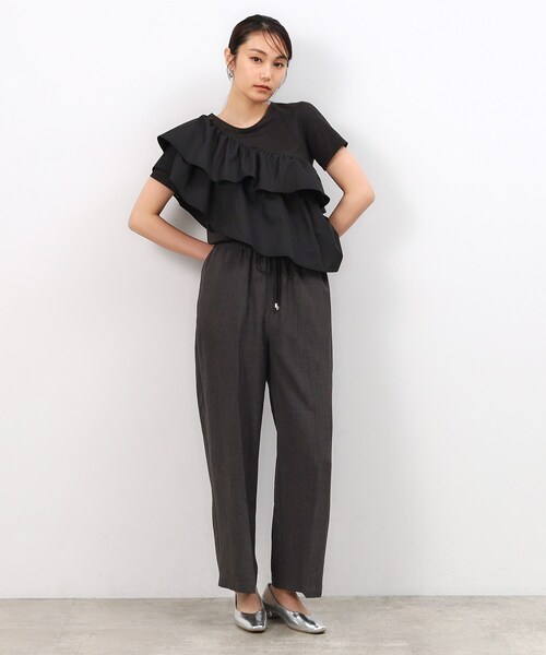 OPAQUE.CLIP（オペークドットクリップ）の「◆フリルドッキングカットソー【洗濯機洗い可】（Tシャツ/カットソー・レディース・ブラック/ネイビー/ホワイト・42/40/38）」の14枚目の写真