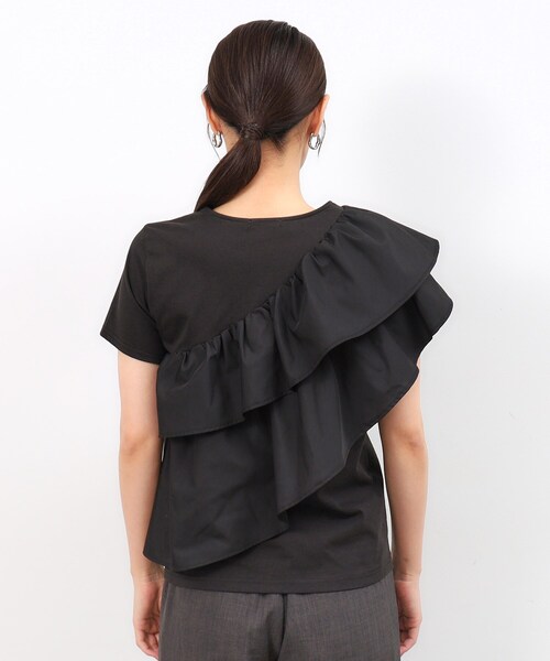 OPAQUE.CLIP（オペークドットクリップ）の「◆フリルドッキングカットソー【洗濯機洗い可】（Tシャツ/カットソー・レディース・ブラック/ネイビー/ホワイト・42/40/38）」の18枚目の写真