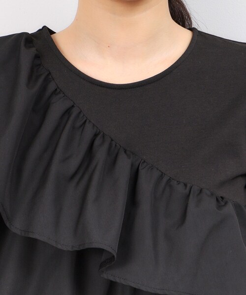OPAQUE.CLIP（オペークドットクリップ）の「◆フリルドッキングカットソー【洗濯機洗い可】（Tシャツ/カットソー・レディース・ブラック/ネイビー/ホワイト・42/40/38）」の19枚目の写真