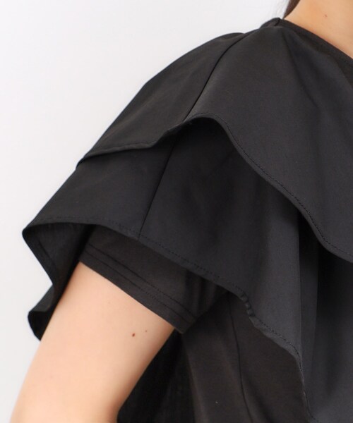 OPAQUE.CLIP（オペークドットクリップ）の「◆フリルドッキングカットソー【洗濯機洗い可】（Tシャツ/カットソー・レディース・ブラック/ネイビー/ホワイト・42/40/38）」の21枚目の写真