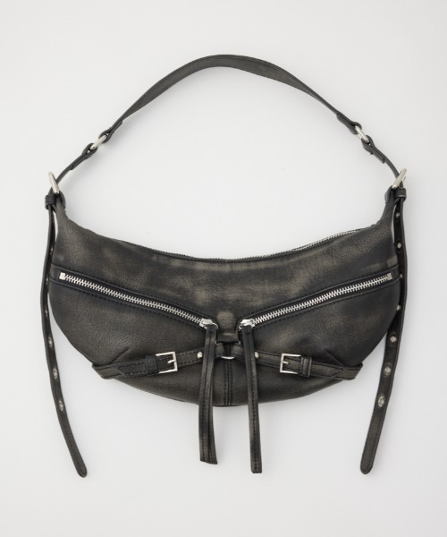 SLY（スライ）の「VINTAGE F/LEATHER BAG ヴィンテージ フェイク レザー バッグ（ショルダーバッグ・レディース・ブラウン/ブラック/アイボリー・FREE）」の3枚目の写真