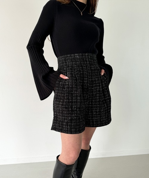 JUNOAH（ジュノア）の「【ロング／ショート丈選べる】ラメツイードパンツ[高身長サイズMT/低身長サイズS有り]（その他パンツ・レディース・ブラック系その他/アイボリー/ブラック系その他2/ブラック系その他3/ホワイト系その他/ブラック系その他4・MT/XL-Long/S-Long/L-Long/M-Long/S-Short/XL-Short/L-Short/M-Short）」の7枚目の写真