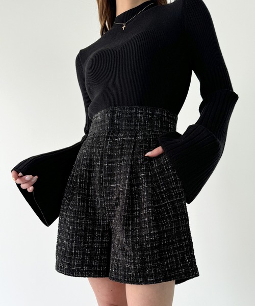 JUNOAH（ジュノア）の「【ロング／ショート丈選べる】ラメツイードパンツ[高身長サイズMT/低身長サイズS有り]（その他パンツ・レディース・ブラック系その他/アイボリー/ブラック系その他2/ブラック系その他3/ホワイト系その他/ブラック系その他4・MT/XL-Long/S-Long/L-Long/M-Long/S-Short/XL-Short/L-Short/M-Short）」の8枚目の写真