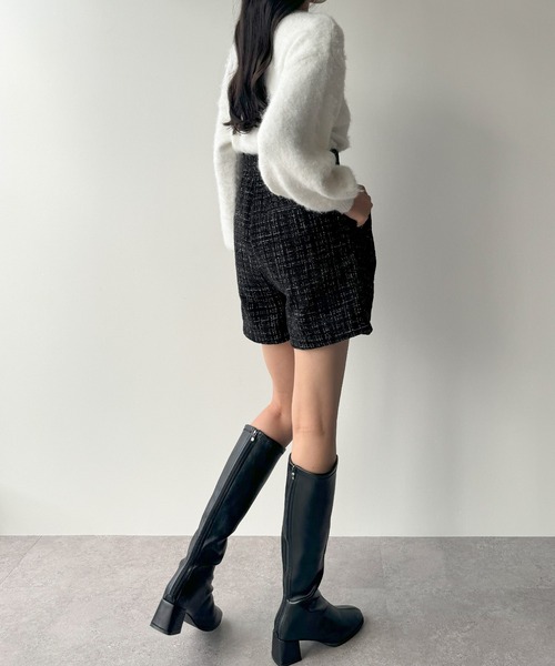 JUNOAH（ジュノア）の「【ロング／ショート丈選べる】ラメツイードパンツ[高身長サイズMT/低身長サイズS有り]（その他パンツ・レディース・ブラック系その他/アイボリー/ブラック系その他2/ブラック系その他3/ホワイト系その他/ブラック系その他4・MT/XL-Long/S-Long/L-Long/M-Long/S-Short/XL-Short/L-Short/M-Short）」の12枚目の写真