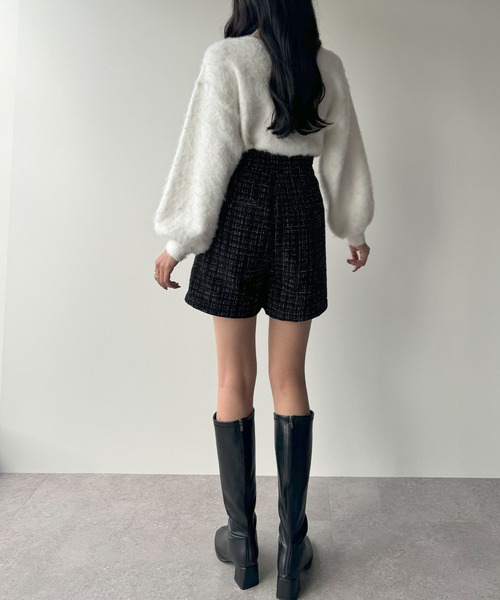 JUNOAH（ジュノア）の「【ロング／ショート丈選べる】ラメツイードパンツ[高身長サイズMT/低身長サイズS有り]（その他パンツ・レディース・ブラック系その他/アイボリー/ブラック系その他2/ブラック系その他3/ホワイト系その他/ブラック系その他4・MT/XL-Long/S-Long/L-Long/M-Long/S-Short/XL-Short/L-Short/M-Short）」の13枚目の写真