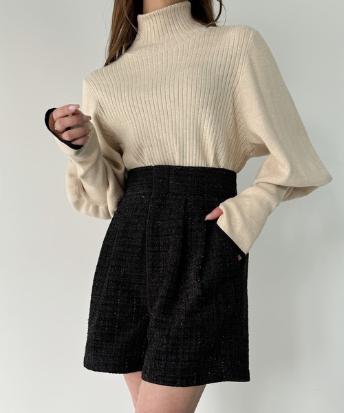 JUNOAH（ジュノア）の「【ロング／ショート丈選べる】ラメツイードパンツ[高身長サイズMT/低身長サイズS有り]（その他パンツ・レディース・ブラック系その他/アイボリー/ブラック系その他2/ブラック系その他3/ホワイト系その他/ブラック系その他4・MT/XL-Long/S-Long/L-Long/M-Long/S-Short/XL-Short/L-Short/M-Short）」の22枚目の写真