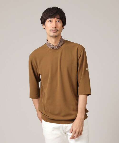 【セール】【接触冷感/Made in JAPAN】七分袖 梨地カットソー（Tシャツ/カットソー）｜TAKEO KIKUCHI（タケオキクチ）