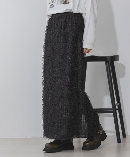 かしゅ JEANASIS（ジーナシス）の「フリンジジャガードナロースカート