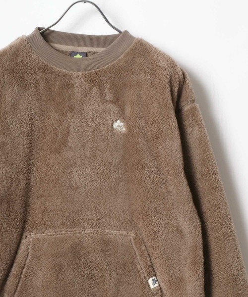LOGOS（ロゴス）の「LOGOS/ロゴス シープボア ワンポイントロゴ刺繍 スウェットクルーネックトレーナー（スウェット・レディース・スミクロ/アイボリー/モカ・LL/M/L）」の3枚目の写真