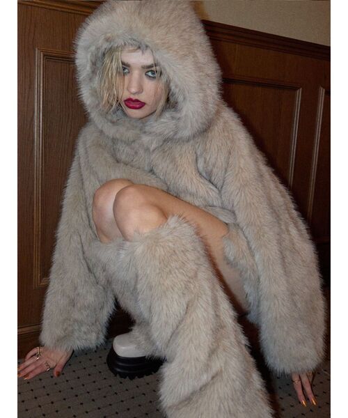 EVRIS（エヴリス）の「フェイクファーレッグウォーマー（レッグウォーマー・レディース・ベージュ/ブラウン・FREE）」の18枚目の写真