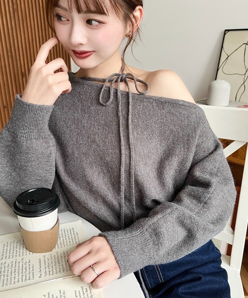 稀少 ドゥロワー フリンジニットポンチョ 肉厚 ざっくり ショルダーパッチ 稀少 ドゥロワー フリンジニットポンチョ 肉厚 ざっくり