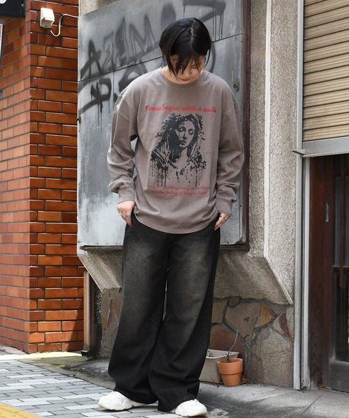 おしゃれスタ(オシャレスタ)の「Pigment hard wash long sleeve T-shirt/ピグメント ハードウォッシュ 長袖 Tシャツ/ロンT【IR】 オーバーサイズ メンズ レディース(Tシャツ/カットソー・メンズ・モカ/ブラウン系その他3/ブラック系その他/ブラウン系その他2/ブラック系その他3/ブラック/ブラウン系その他/ブラック系その他2・M/L/XL)」の18枚目の写真