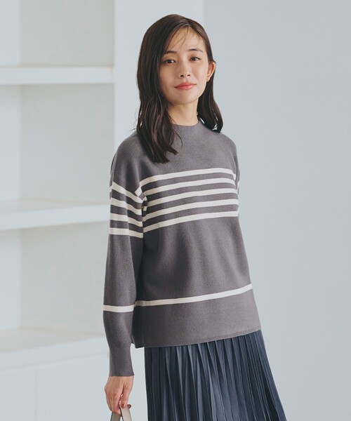 grove(グローブ)の「◆【雑誌掲載】毛玉軽減ボトルネックプルオーバー(ニット/セーター・レディース・ベージュ系2/ボルドー/ブラック系2/チャコール・03/02/05/01/04)」の1枚目の写真