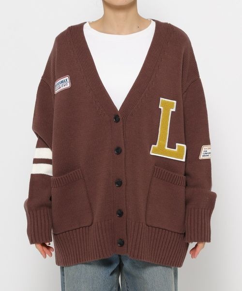 セール】ワッペンレタードカーディガンLS 133798（カーディガン