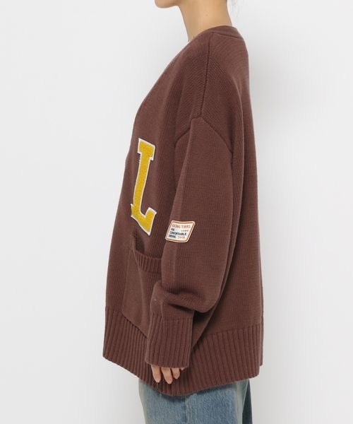 セール】ワッペンレタードカーディガンLS 133798（カーディガン
