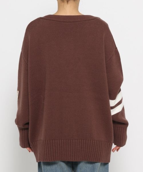 セール】ワッペンレタードカーディガンLS 133798（カーディガン