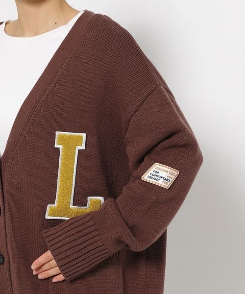 セール】ワッペンレタードカーディガンLS 133798（カーディガン