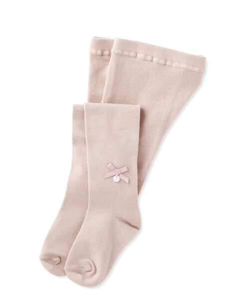 Tartine et Chocolat(タルティーヌエショコラ)の「【日本製】【お揃い】リボンチャームタイツ(80~140cm)(タイツ/ストッキング・キッズ・オフホワイト/グレー/ネイビー/ベージュ・SS/S/M/L)」の4枚目の写真