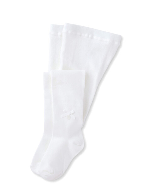 Tartine et Chocolat(タルティーヌエショコラ)の「【日本製】【お揃い】リボンチャームタイツ(80~140cm)(タイツ/ストッキング・キッズ・オフホワイト/グレー/ネイビー/ベージュ・SS/S/M/L)」の2枚目の写真