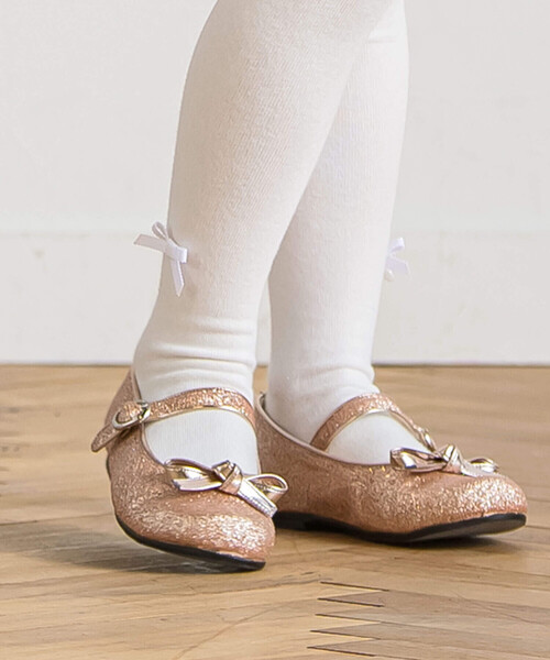 Tartine et Chocolat(タルティーヌエショコラ)の「【日本製】【お揃い】リボンチャームタイツ(80~140cm)(タイツ/ストッキング・キッズ・オフホワイト/グレー/ネイビー/ベージュ・SS/S/M/L)」の6枚目の写真