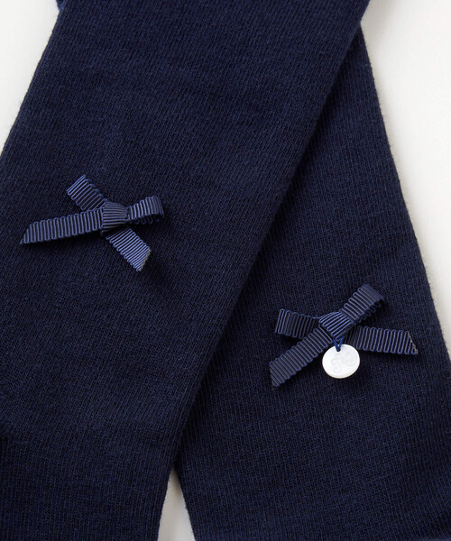 Tartine et Chocolat(タルティーヌエショコラ)の「【日本製】【お揃い】リボンチャームタイツ(80~140cm)(タイツ/ストッキング・キッズ・オフホワイト/グレー/ネイビー/ベージュ・SS/S/M/L)」の9枚目の写真