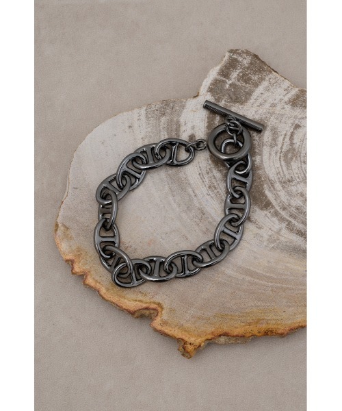 AZUL by moussy（アズールバイマウジー）の「ANCHOR CHAIN BRACELET（ブレスレット・メンズ・シルバー/ブラック・FREE）」の10枚目の写真