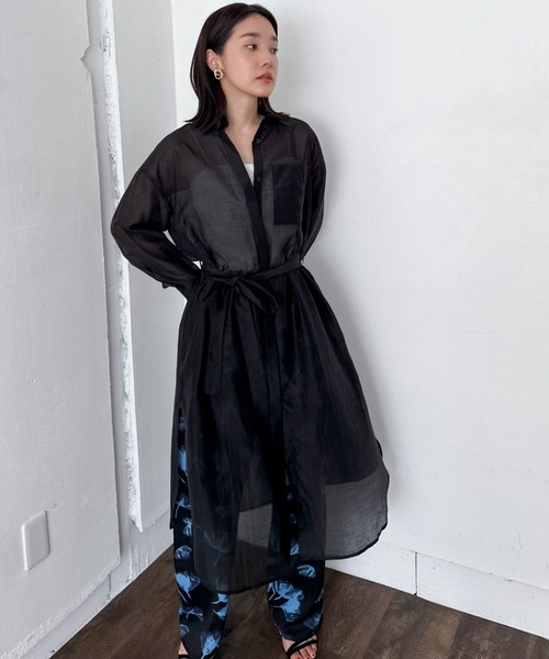 Doux archives（ドゥアルシーヴ）の「シアーロングシャツワンピース