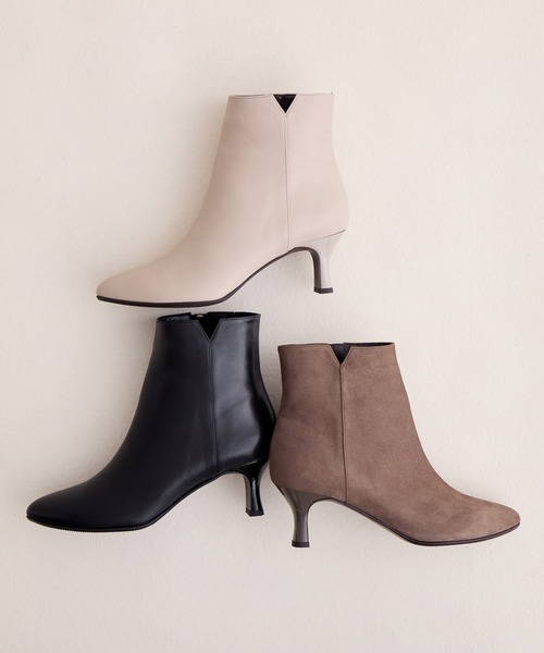 HIMIKO（ヒミコ）の「【Made in Japan】【撥水】サイドカットブーツ/641424（ブーツ・レディース・ブラック/アイボリー/グレー・22.0cm/22.5cm/23.0cm/23.5cm/24.0cm/24.5cm/25.0cm/25.5cm）」の2枚目の写真