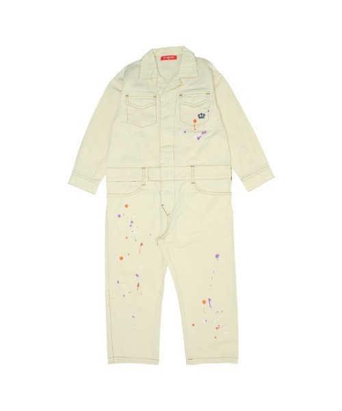 BABYDOLL(ベビードール)の「ペイントつなぎ 9646K(ロンパース・キッズ・ライトインディゴブルー/オフホワイト・100cm/120cm/130cm/110cm)」の9枚目の写真