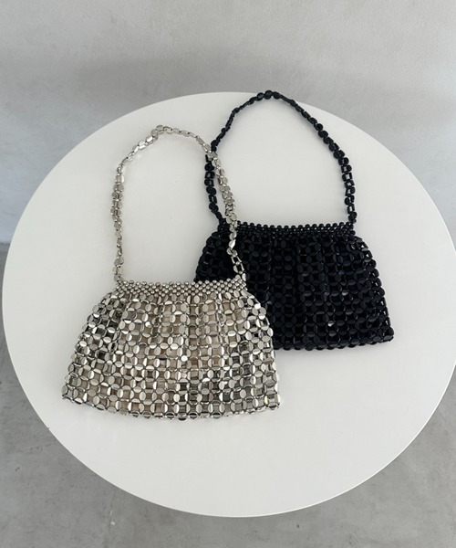 パーティーバッグ　フォーマルバッグ　ビーズ　ヴィンテージ セール】ヴィンテージメタルビーズショルダーバッグ パーティー