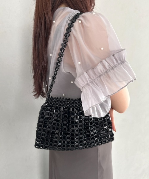 メタルビーズバッグ　パーティーバッグ　フリンジ　美品　アンティーク　ヴィンテージ クラッチバッグ パーティーバッグ ヴィンテージメタルビーズ