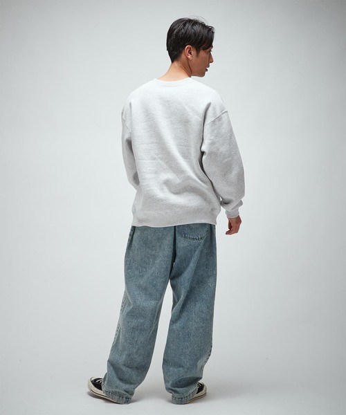 RUSSELL（ラッセル）の「【RUSSELL ATHLETIC】別注 カットオフクルーネックスウェット（スウェット・メンズ・ネイビー/ホワイト×ホワイト/ライトグレー・LARGE/MEDIUM）」の6枚目の写真