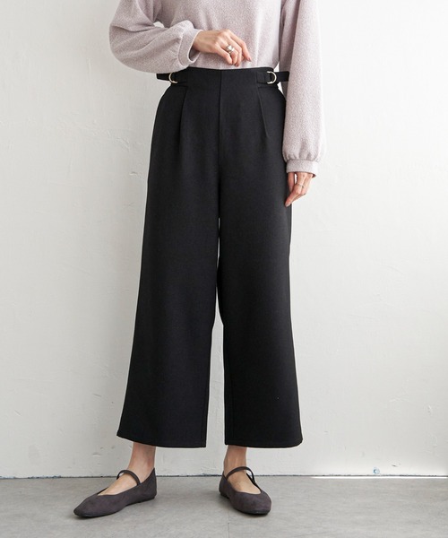ikka(イッカ)の「サイドベルトワイドパンツ(その他パンツ・レディース・ダークブラウン/ブラウン/ブラック/スモークグレー・L/M/S)」の2枚目の写真