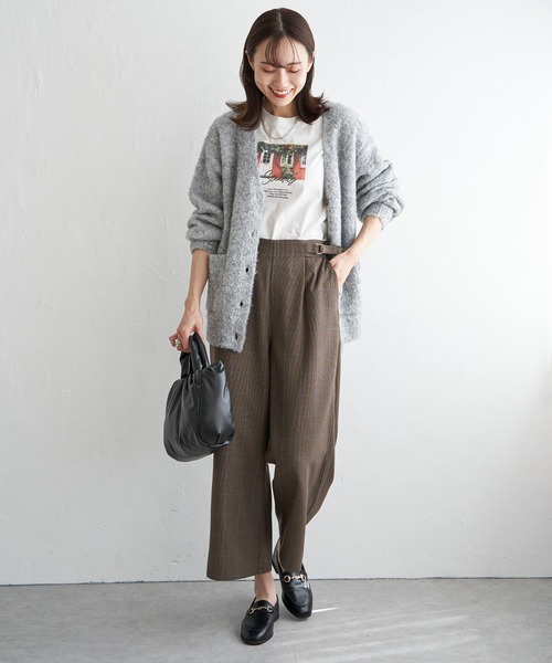 ikka(イッカ)の「サイドベルトワイドパンツ(その他パンツ・レディース・ダークブラウン/ブラウン/ブラック/スモークグレー・L/M/S)」の14枚目の写真