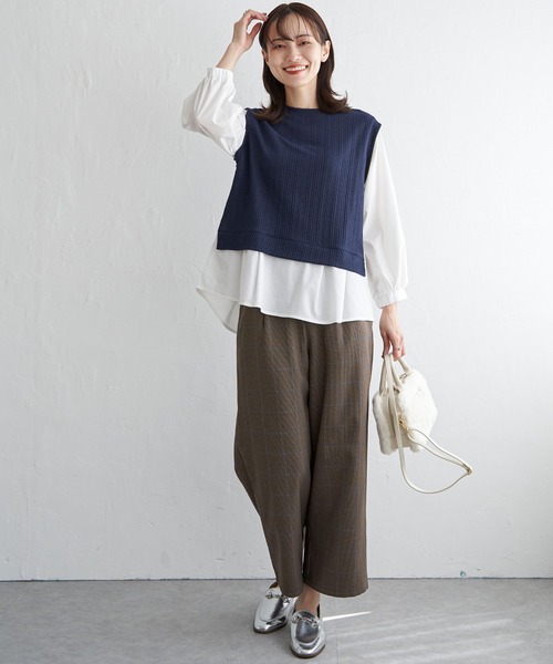 ikka(イッカ)の「サイドベルトワイドパンツ(その他パンツ・レディース・ダークブラウン/ブラウン/ブラック/スモークグレー・L/M/S)」の15枚目の写真