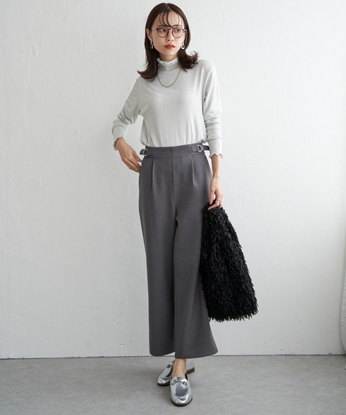 ikka(イッカ)の「サイドベルトワイドパンツ(その他パンツ・レディース・ダークブラウン/ブラウン/ブラック/スモークグレー・L/M/S)」の10枚目の写真