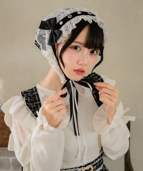 ROJITA(ロジータ)の「ヘッドドレス付きバブーシュカ(その他ヘアアクセサリー・レディース・ブラック/ホワイト・FREE)」の14枚目の写真